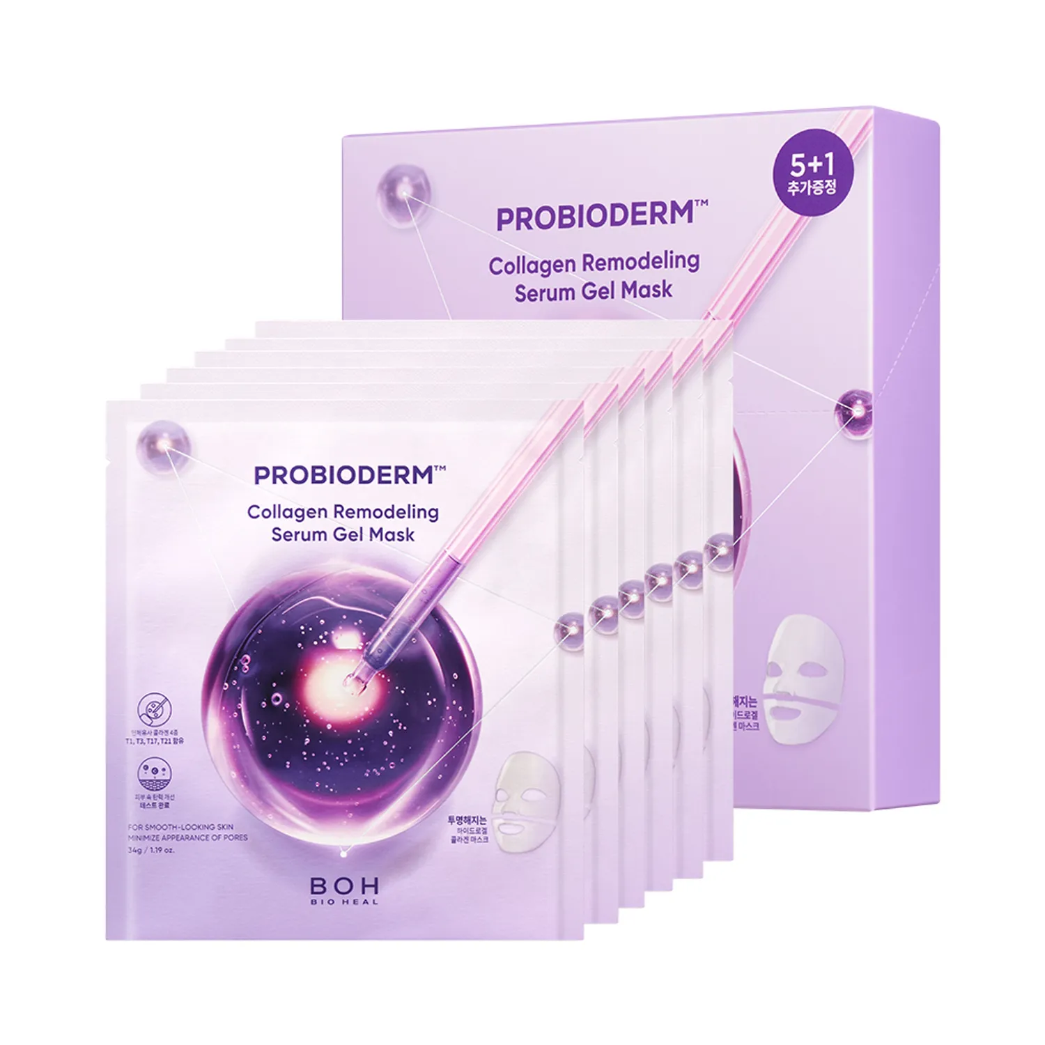 BIOHEAL BOH - Probioderm Collagen Remodeling Serum Gel Mask (6 Pcs)