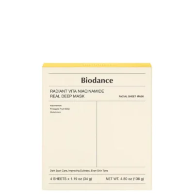 Biodance - Radiant Vita Niacinamide Real Deep Facial Sheet Mask - 1 Box ( 4PCS )
