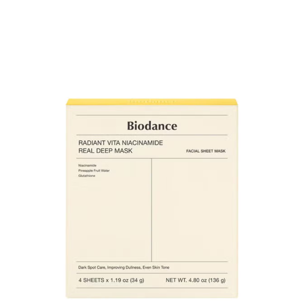 Biodance - Radiant Vita Niacinamide Real Deep Facial Sheet Mask - 1 Box ( 4PCS )